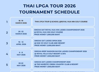 ตารางการแข่งขัน THAI LPGA TOUR 2026 เเละ COLOR Tour 2026